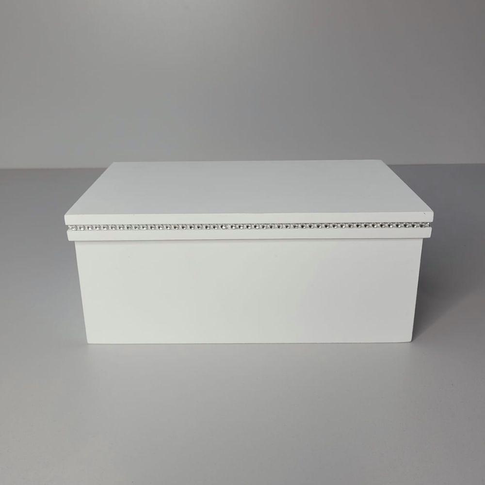 Caixa Personalizada Para Duas Canecas Deitadas Com Strass (25x15x10,5) Branco - 6