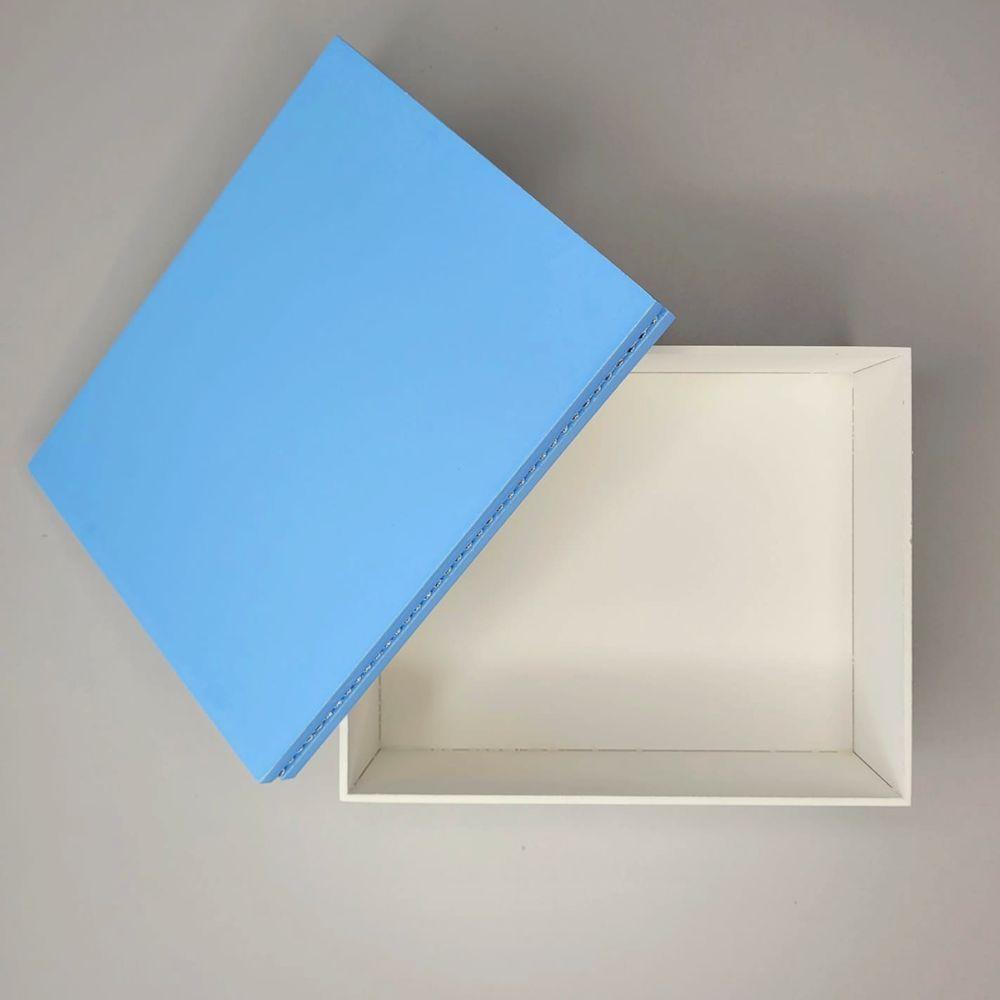 Caixa Personalizada Com Strass 100% Mdf (20x16x7,5) Azul/branco - 3