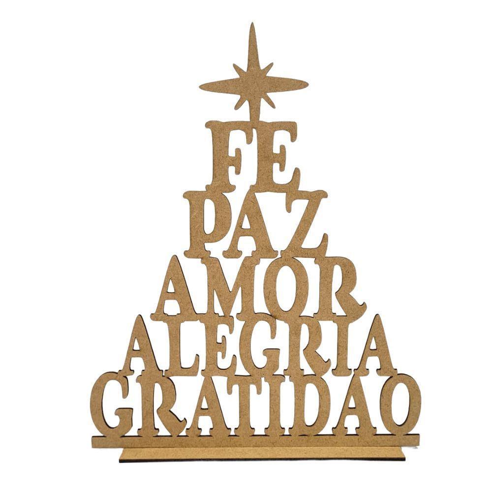 Enfeite árvore De Natal Com Palavras Em Mdf Cru (30x24) - 1