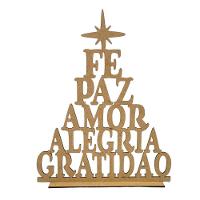 Enfeite árvore De Natal Com Palavras Em Mdf Cru (30x24) - 1