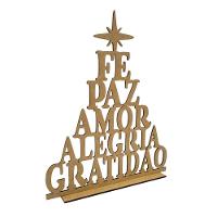 Enfeite árvore De Natal Com Palavras Em Mdf Cru (30x24) - 2