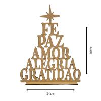 Enfeite árvore De Natal Com Palavras Em Mdf Cru (30x24) - 3