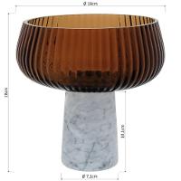 Beretta Centro Mesa 18X18X18Cm Vidro Âmbar Com Pé - 3