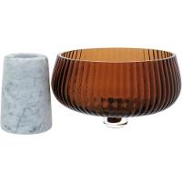 Beretta Centro Mesa 18X18X18Cm Vidro Âmbar Com Pé - 5