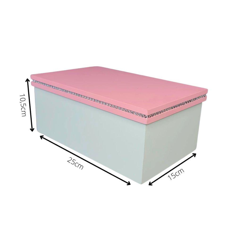 Caixa Personalizada Para Duas Canecas Deitadas Com Strass (25x15x10,5) Rosa/branco - 8