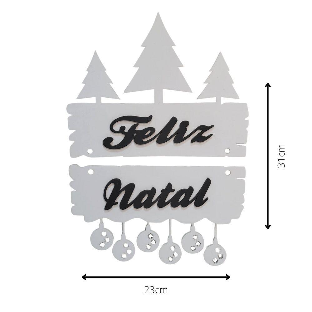 Enfeite De Porta Feliz Natal (31x23) Branco - 3