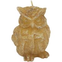 Candles Vela 9X7X7Cm Parafina Bege Coruja - 1
