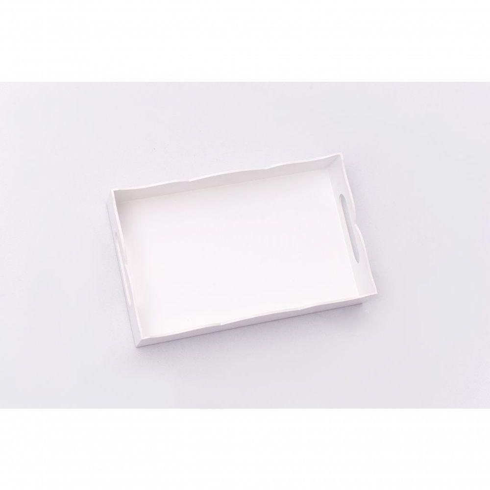 Bandeja Volteada Para Café Da Manhã 100% Mdf (24x15x05) Branco - 2