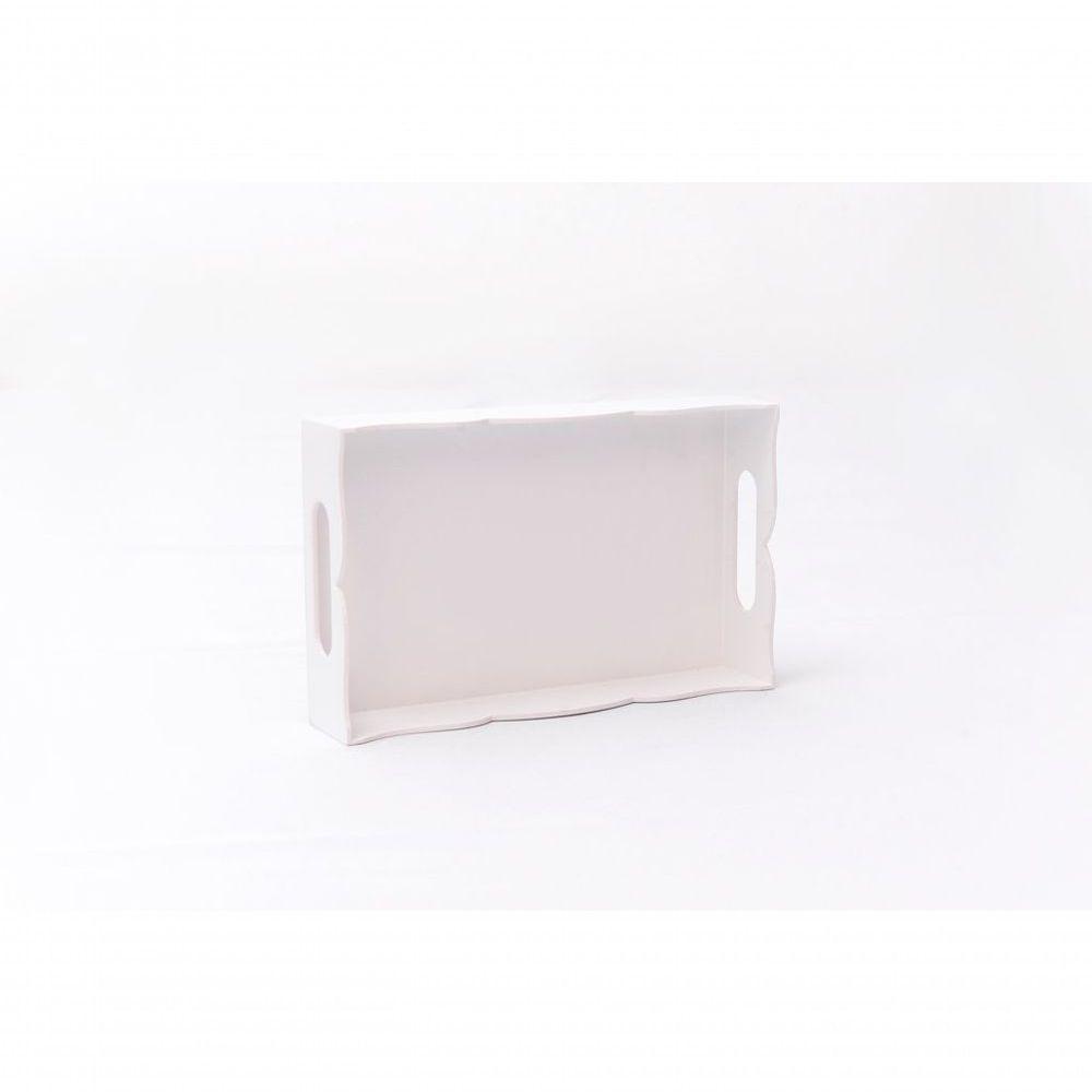Bandeja Volteada Para Café Da Manhã 100% Mdf (24x15x05) Branco - 3