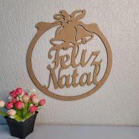 Enfeite Redondo De Porta Feliz Natal (30x28,5) Mdf Cru - 2