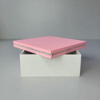 Caixa Personalizada Com Strass 100% Mdf (17x17x07) Rosa/branco - 5