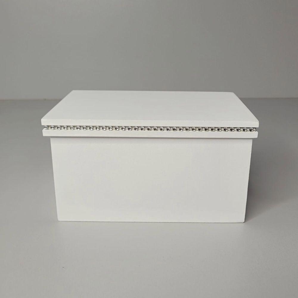 Caixa Personalizadas Para Duas Canecas Com Strass (18x12x10,5) Branco - 3