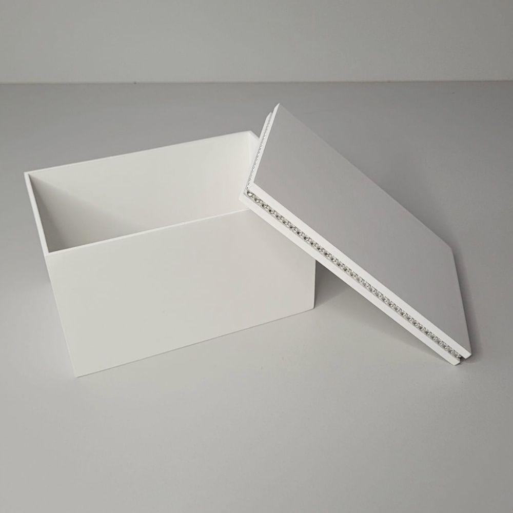 Caixa Personalizadas Para Duas Canecas Com Strass (18x12x10,5) Branco - 5