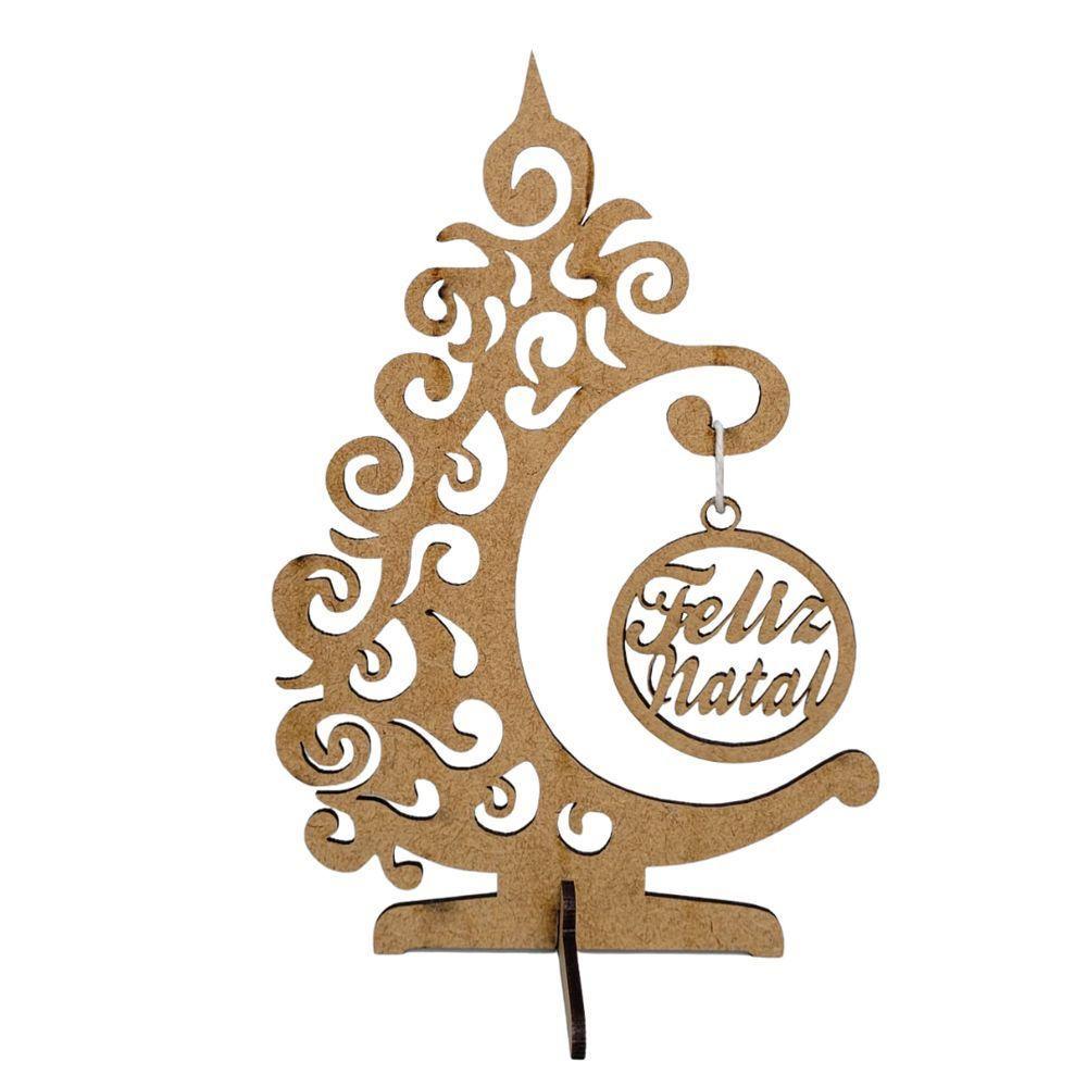 Enfeite árvore De Natal Feliz Natal Em Mdf Cru (20x14) - 1