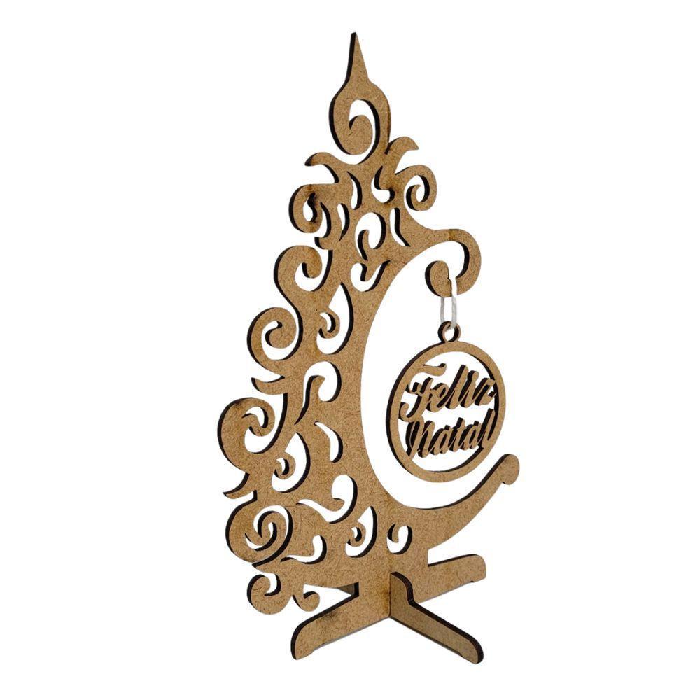 Enfeite árvore De Natal Feliz Natal Em Mdf Cru (20x14) - 2