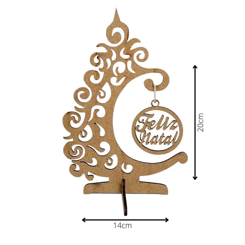 Enfeite árvore De Natal Feliz Natal Em Mdf Cru (20x14) - 3