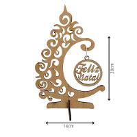 Enfeite árvore De Natal Feliz Natal Em Mdf Cru (20x14) - 3