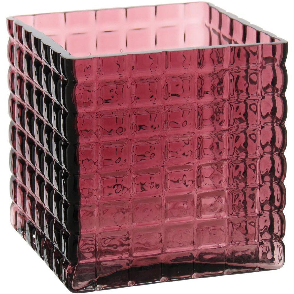 Kalil Vaso 13X13X13Cm Vidro Vermelho - 1