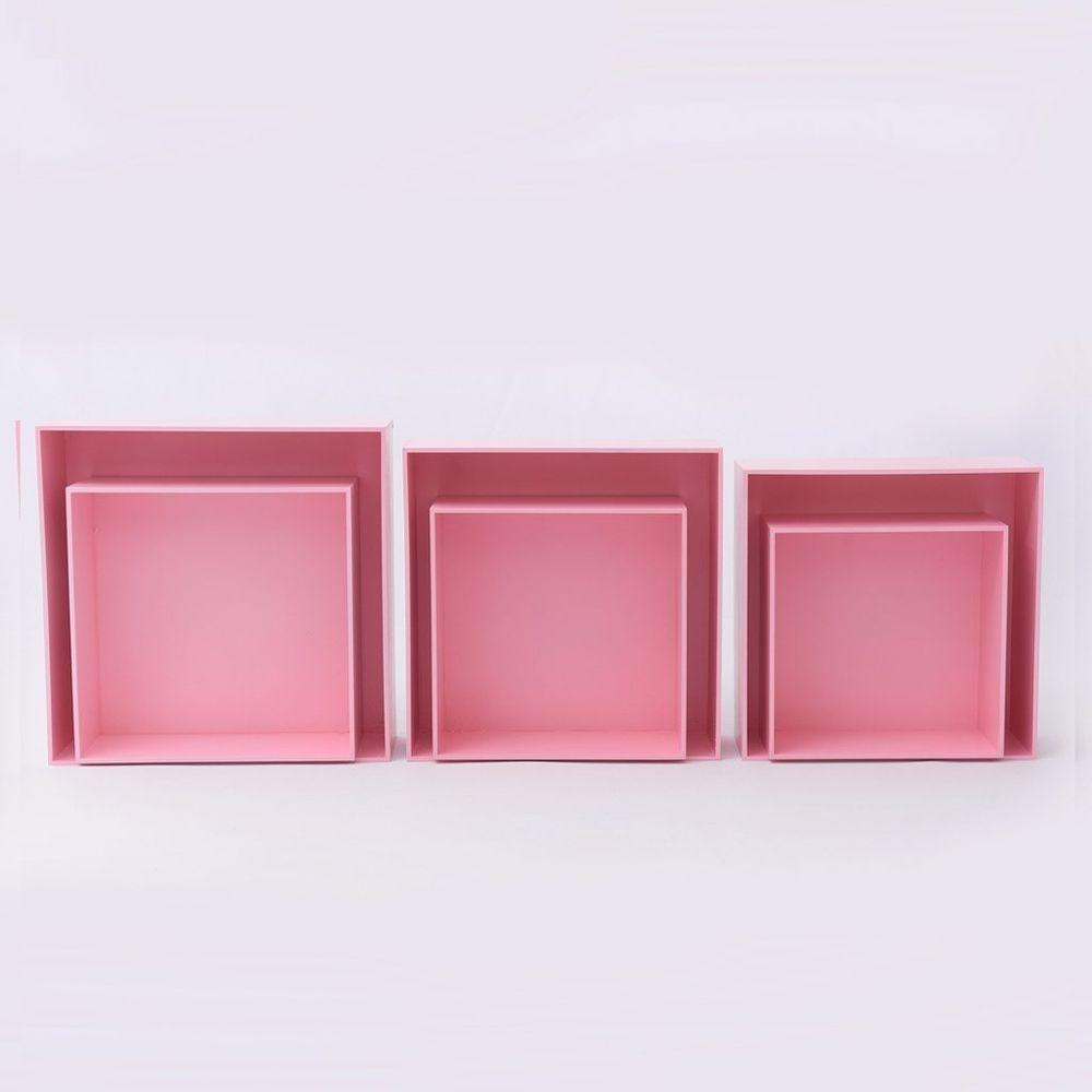 Kit 6 Nichos Decorativos Quarto/sala 100% Mdf Rosa - 1