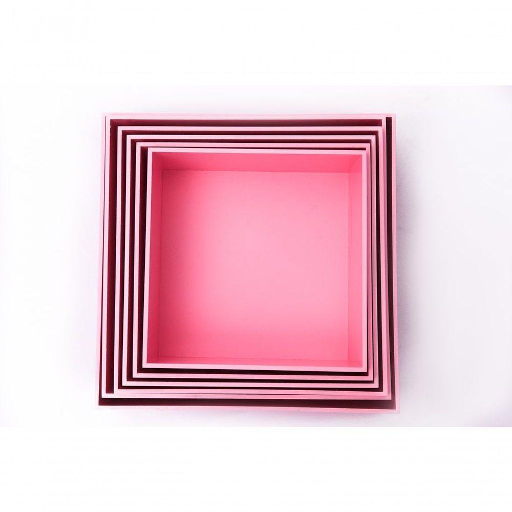 Kit 6 Nichos Decorativos Quarto/sala 100% Mdf Rosa - 3