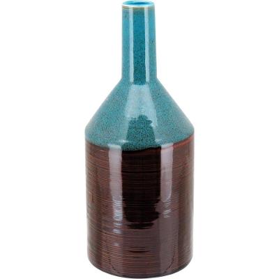 Java Garrafa Decorativo 26X11X11Cm Cerâmica Marrom