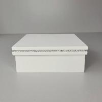 Kit Com 12un De Caixa Personalizada Com Strass 100% Mdf (17x17x07) Branco