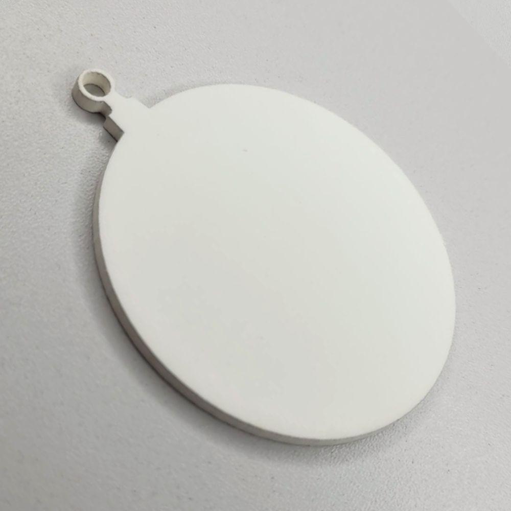 Kit 10 Un. Enfeite Bolinha De Natal Em Mdf (07x06) Branco - 2