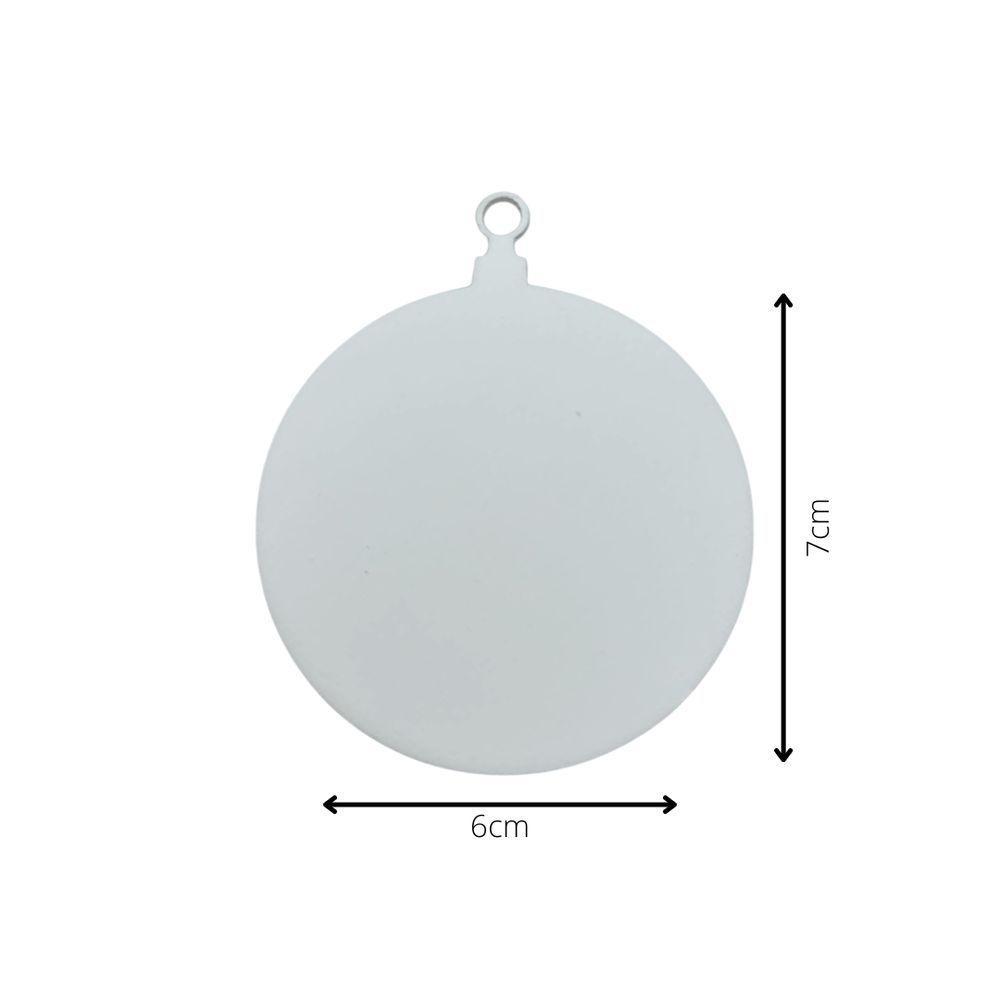 Kit 10 Un. Enfeite Bolinha De Natal Em Mdf (07x06) Branco - 3