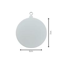 Kit 10 Un. Enfeite Bolinha De Natal Em Mdf (07x06) Branco - 3