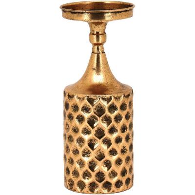 Liban Castiçal 18X11X11Cm Metal Dourado