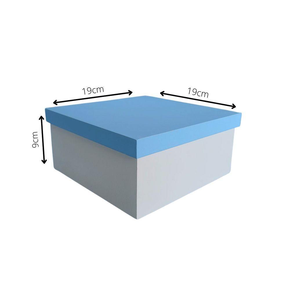 Kit Com 12un De Caixa 100% Mdf (19x19x09) Azul/branco - 5