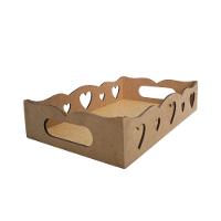 Kit Com 6un De Bandeja De Coração Para Café Da Manhã 100% Mdf (24x15x05) Mdf Cru - 1
