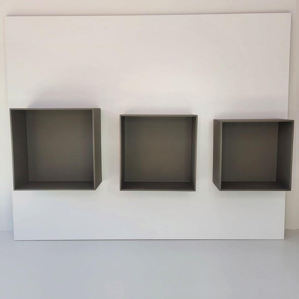 Kit Trio De Nicho Médio Decorativo Quarto/sala 100% Mdf Marrom Café - 5