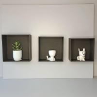 Kit Trio De Nicho Médio Decorativo Quarto/sala 100% Mdf Marrom Café