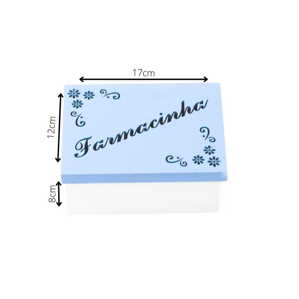 Kit Com 6un De Caixa Personalizada Farmacinha 100% Mdf (17x12x08) Azul/branco - 4