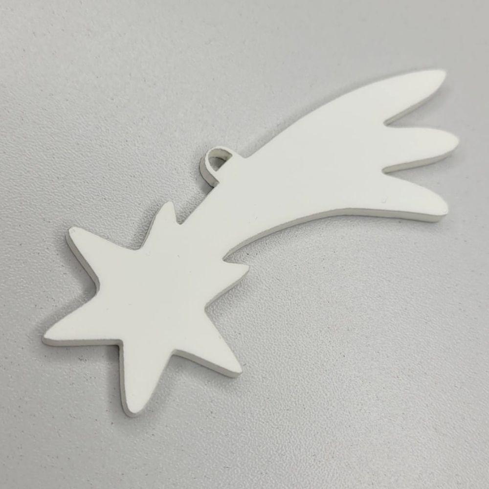 Kit 10 Un. Enfeite Estrelinha De Natal Em Mdf (10x03) Branco - 2