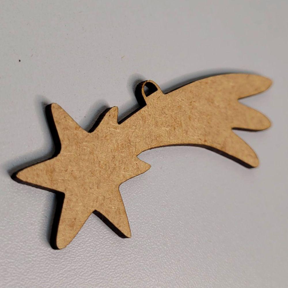 Kit 10 Un. Enfeite Estrelinha De Natal Em Mdf (10x03) Mdf Cru - 2