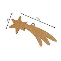 Kit 10 Un. Enfeite Estrelinha De Natal Em Mdf (10x03) Mdf Cru - 3