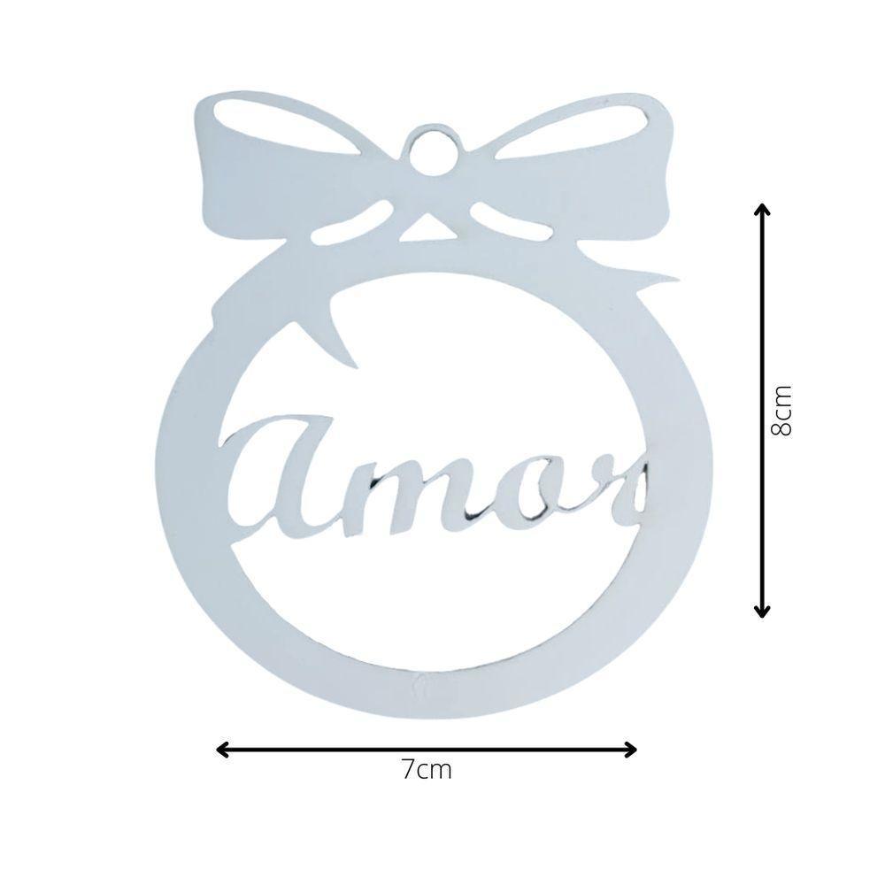 Kit Com 5 Enfeites Bolinhas De Natal Com Palavras Branco - 3