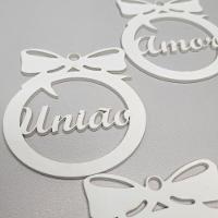 Kit Com 5 Enfeites Bolinhas De Natal Com Palavras Branco - 2