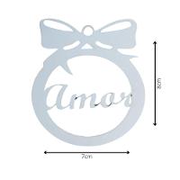 Kit Com 5 Enfeites Bolinhas De Natal Com Palavras Branco - 3