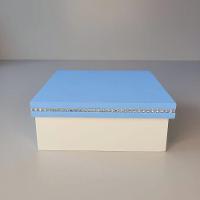 Kit Com 6un De Caixa Personalizada Com Strass 100% Mdf (17x17x07) Azul/branco - 7