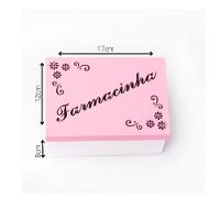 Kit Com 12un De Caixa Personalizada Farmacinha 100% Mdf (17x12x08) Rosa/branco - 4