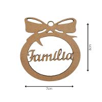 Kit Com 5 Enfeites Bolinhas De Natal Com Palavras Mdf Cru - 3