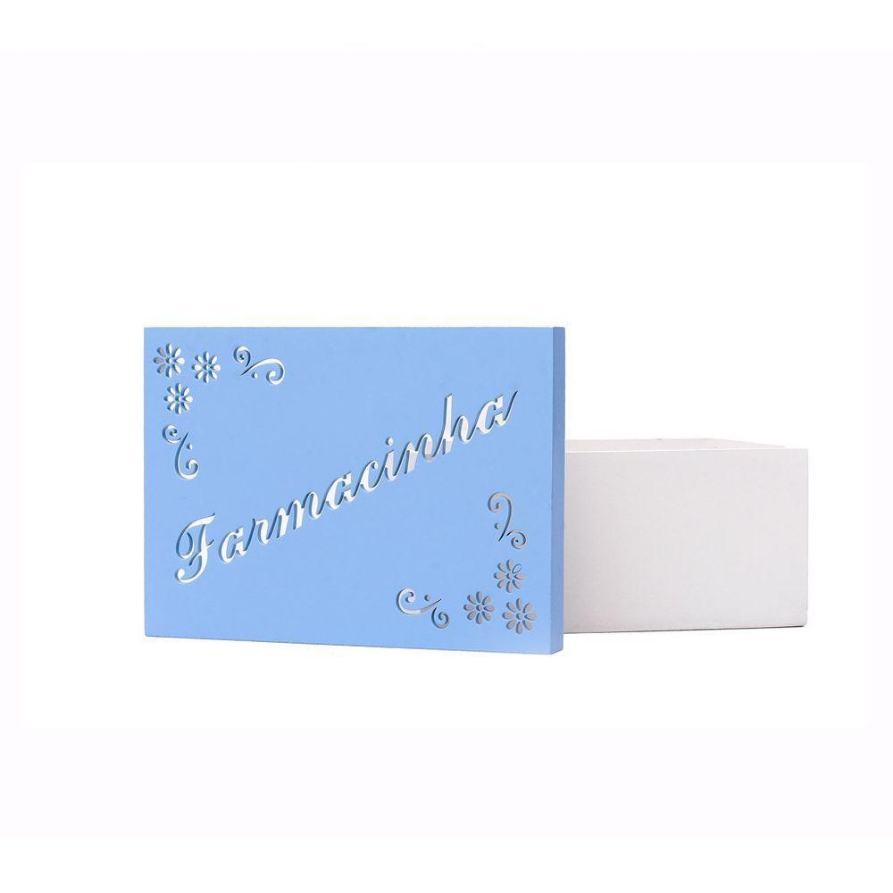 Kit Com 12un De Caixa Personalizada Farmacinha 100% Mdf (17x12x08) Azul/branco - 3