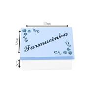 Kit Com 12un De Caixa Personalizada Farmacinha 100% Mdf (17x12x08) Azul/branco - 4