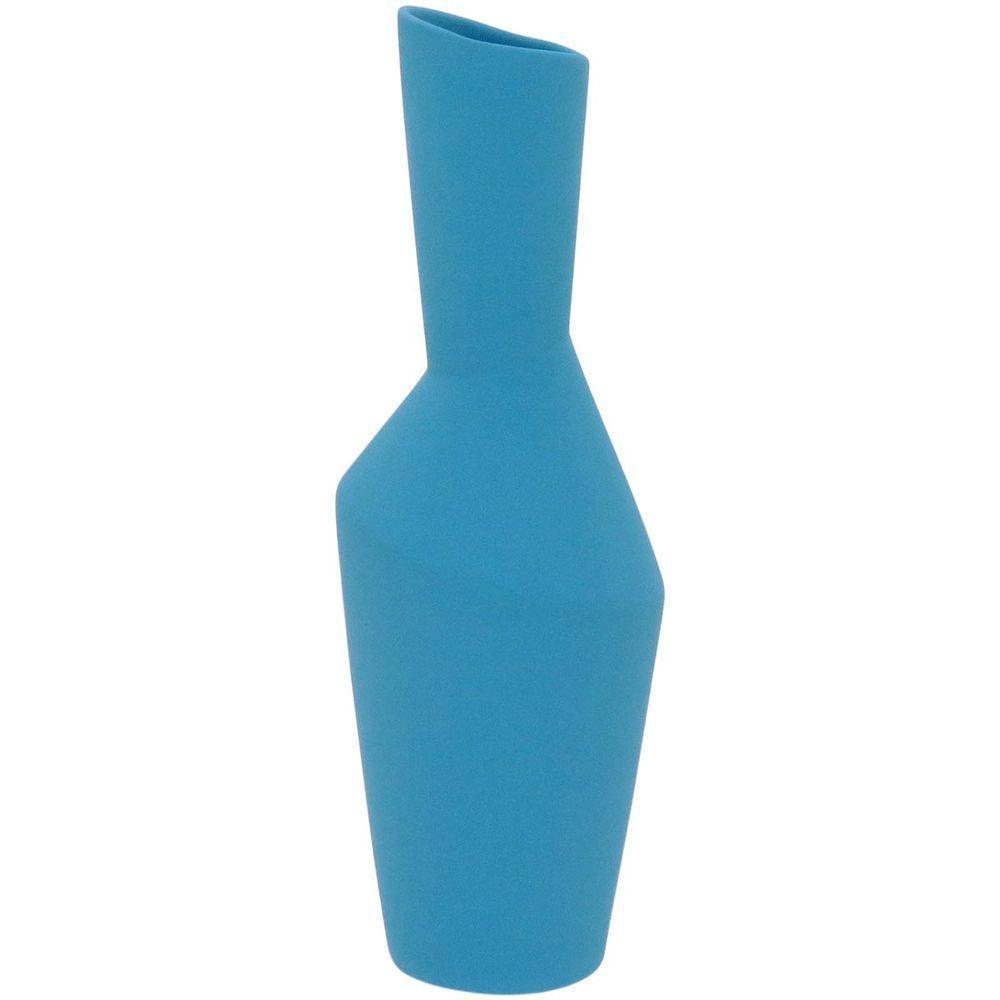 Phami Vaso 27X10X10Cm Cerâmica Azul - 1