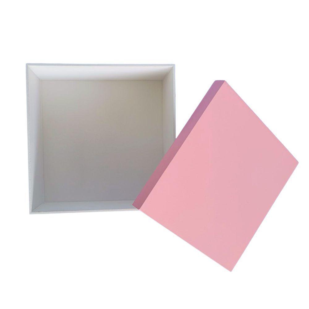 Kit Com 6un De Caixa 100% Mdf (19x19x09) Rosa/branco - 4