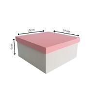Kit Com 6un De Caixa 100% Mdf (19x19x09) Rosa/branco - 8