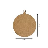 Kit 10 Un. Enfeite Bolinha De Natal Em Mdf (07x06) Mdf Cru - 3